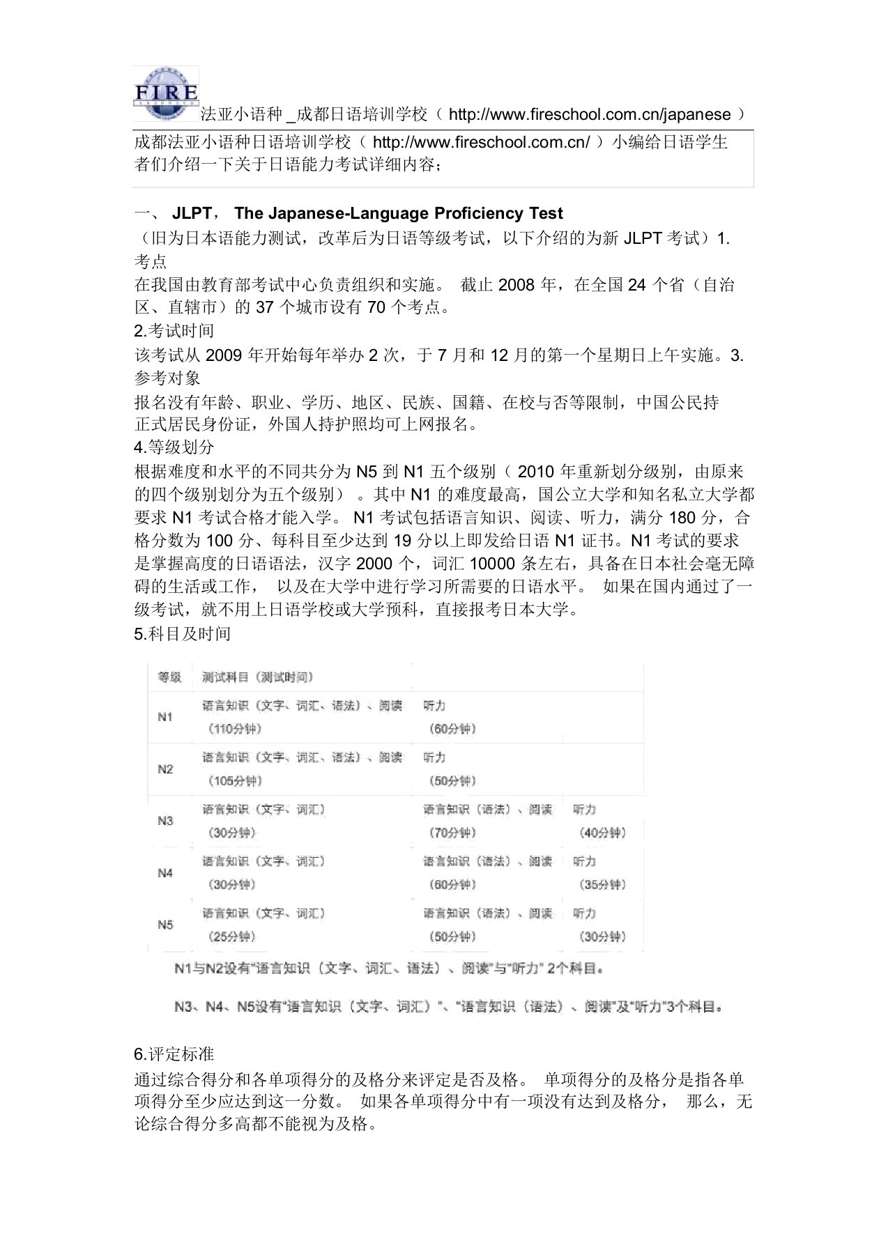 成都日语培训学校日语能力考试详解