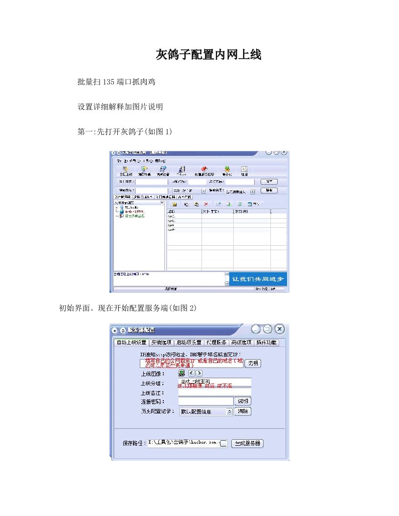 灰鸽子配置内网上线批量扫135抓鸡详解加图