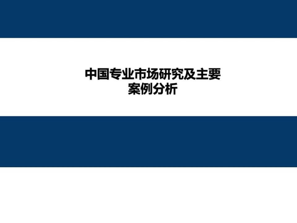 中国专业市场研究及主要案例分析课件