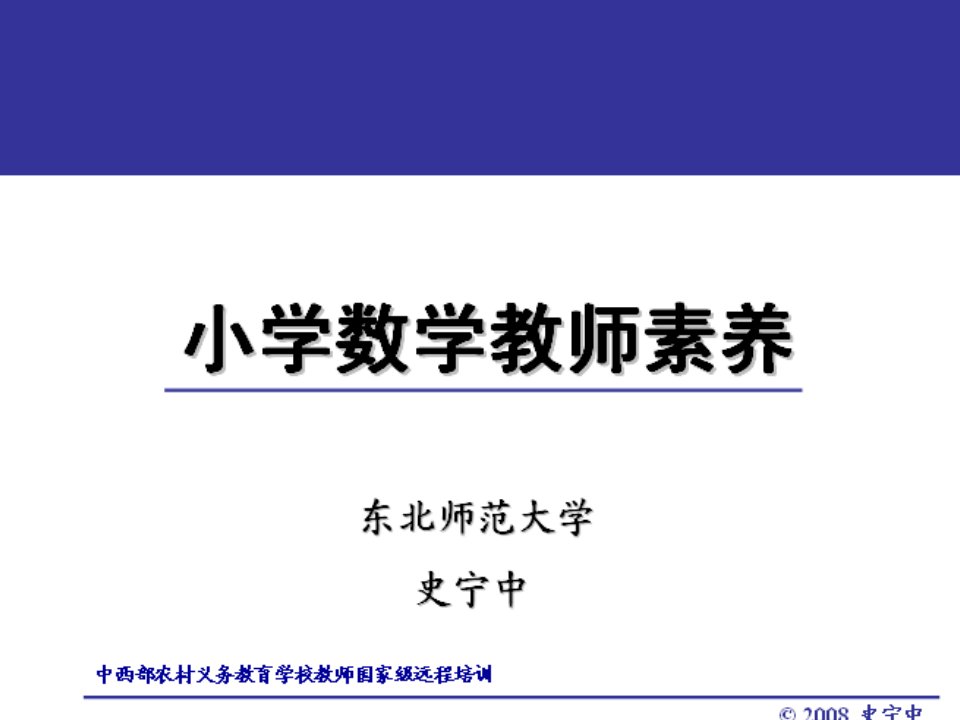 史宁中中小学数学教师素养