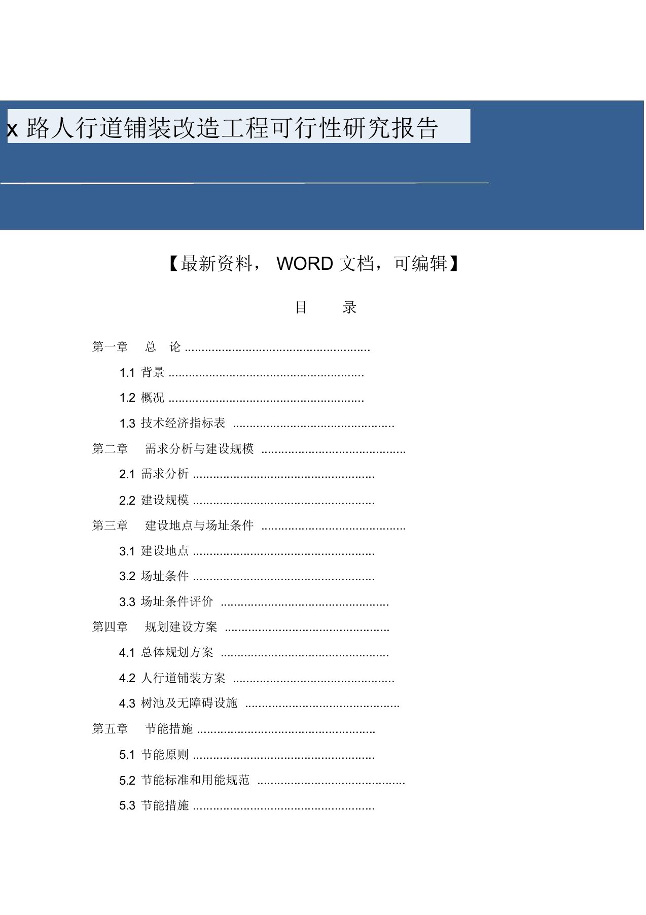 x路人行道铺装改造工程可行性研究报告8