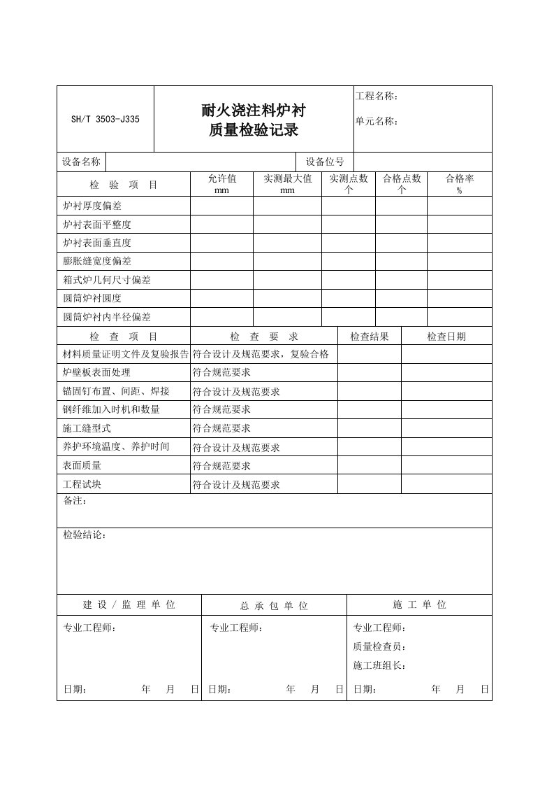 3503-j335耐火浇注料炉衬