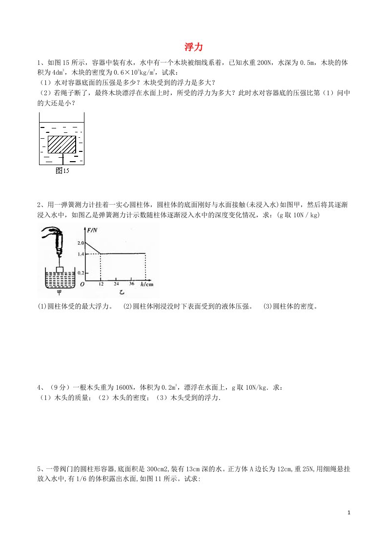 山东省临沭县青云镇中心中学八级物理全册《第九章