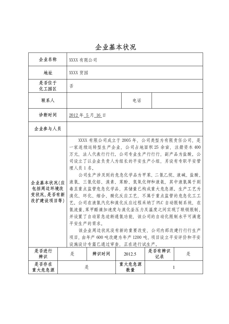 重大危险源诊断报告