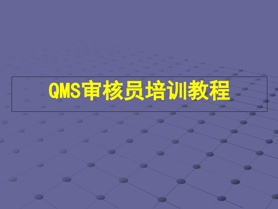 QMS审核员培训教程(ppt243)-质量审查