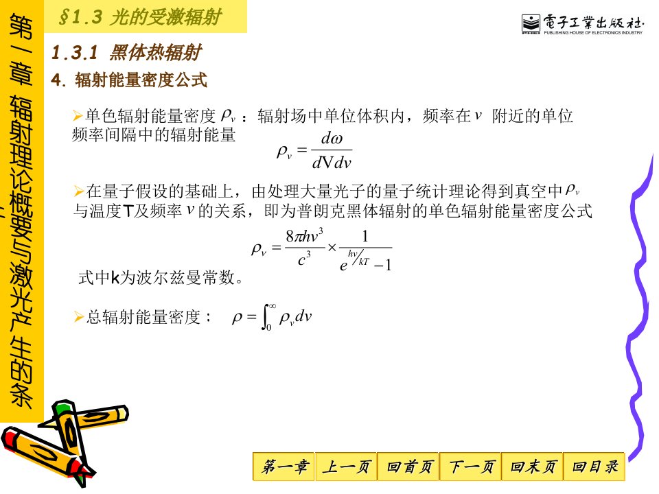 光的受激辐射激光原理及应用电子教案电子