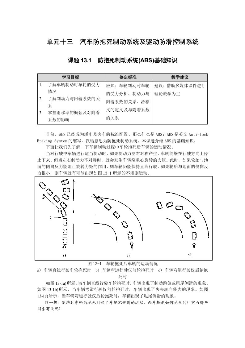 汽车防抱死制动系统及驱动防滑控制系统