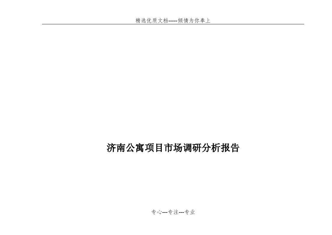 济南公寓项目市场分析报告(共29页)