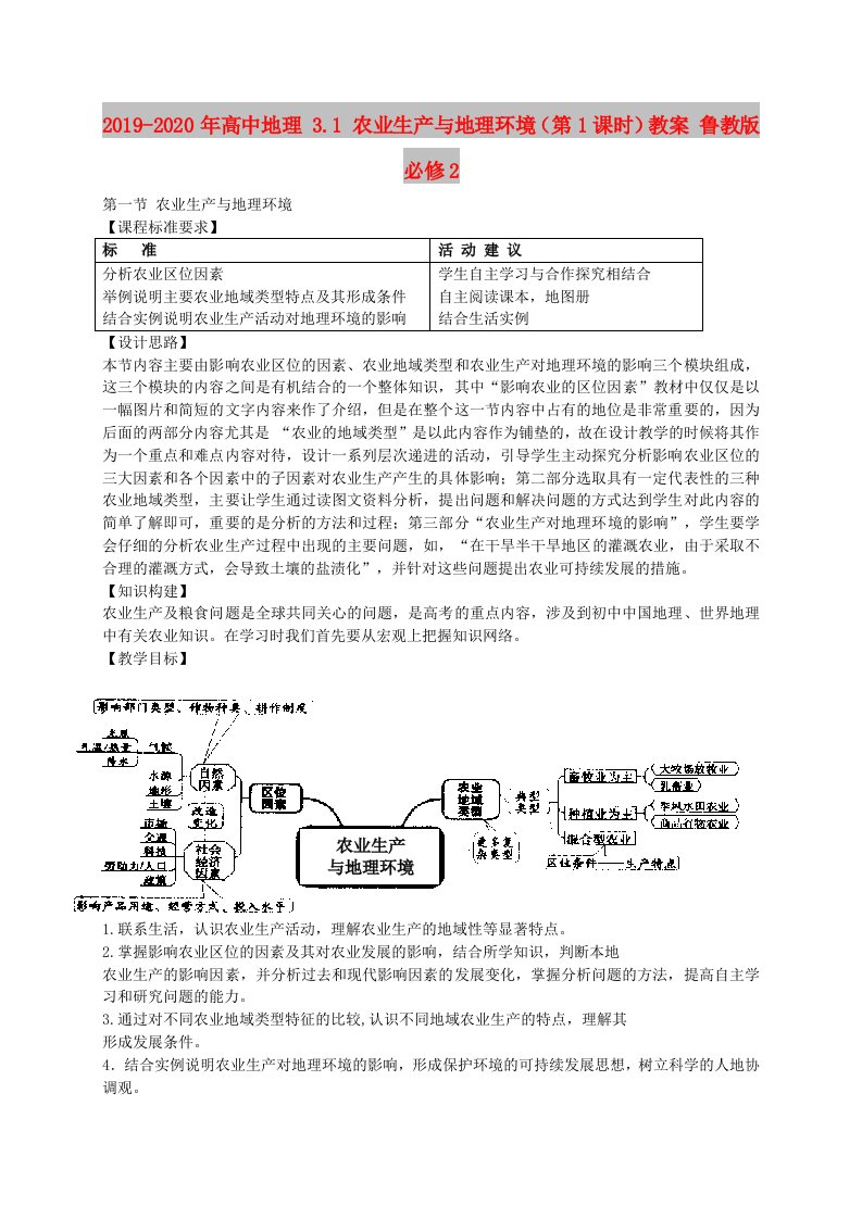 2019-2020年高中地理