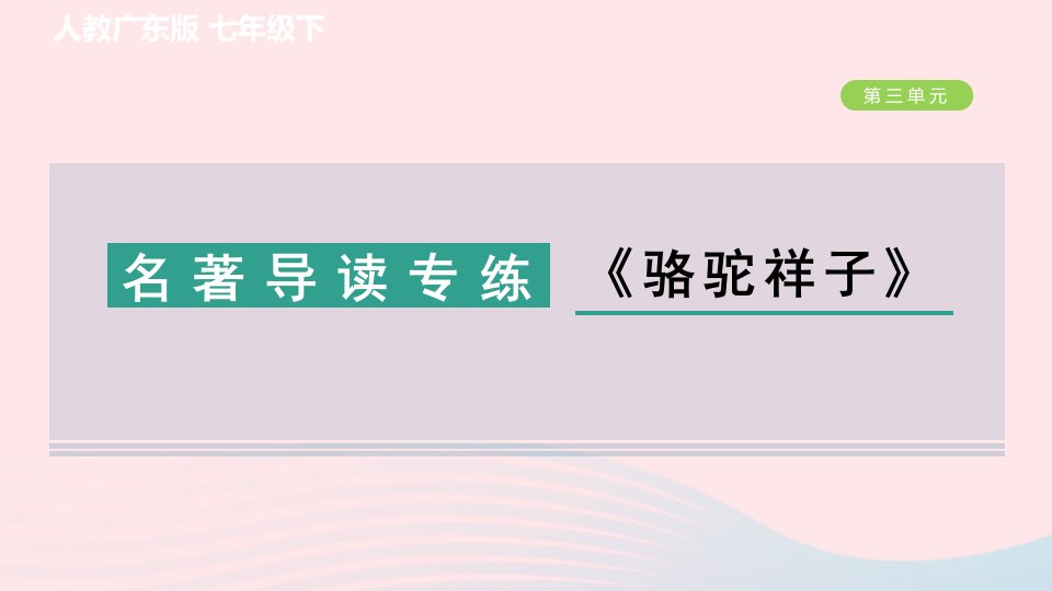 广东专版2024春七年级语文下册第三单元名著导读专练骆驼祥子作业课件新人教版