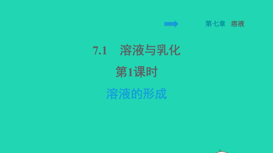 2022九年级化学下册第七章溶液7.1溶解与乳化第1课时溶液的形成习题课件新版粤教版