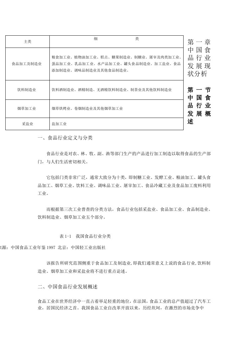 我国食品行业发展现状分析