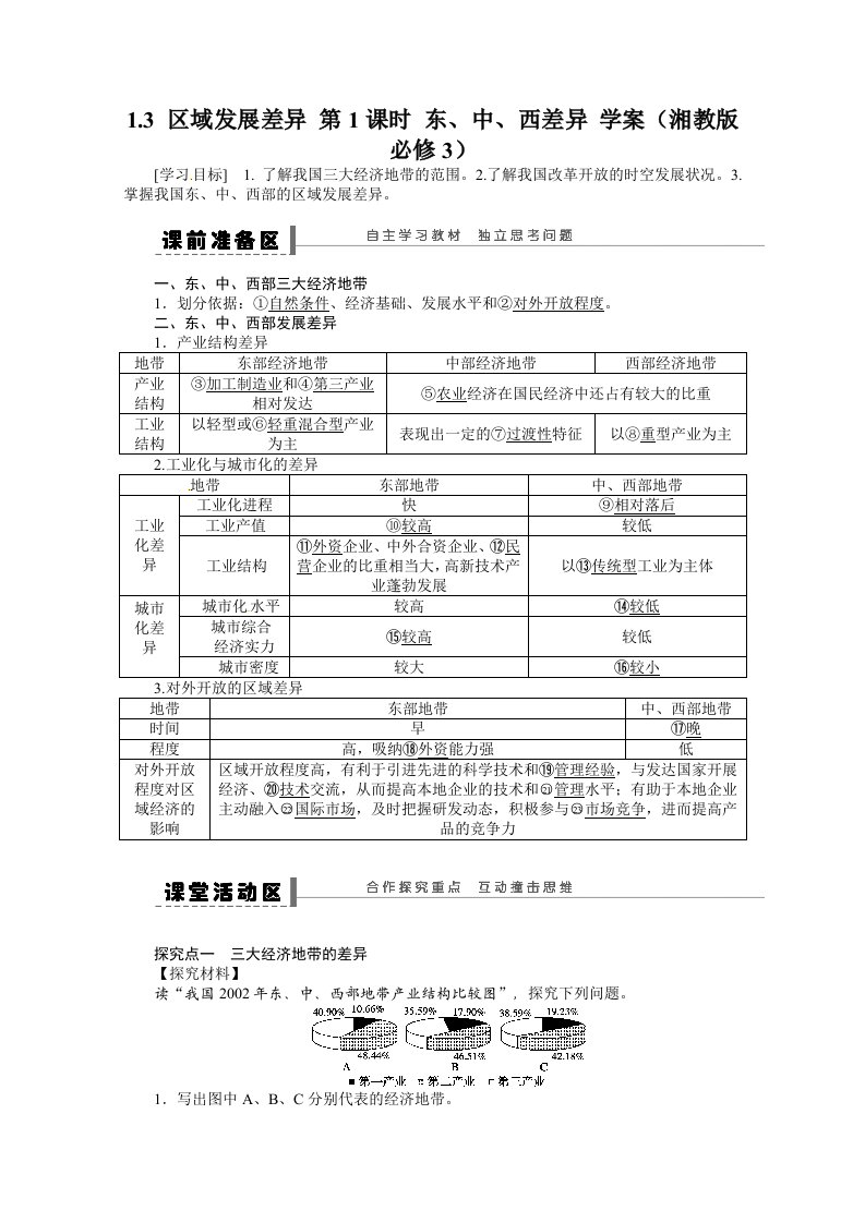 高二地理学案