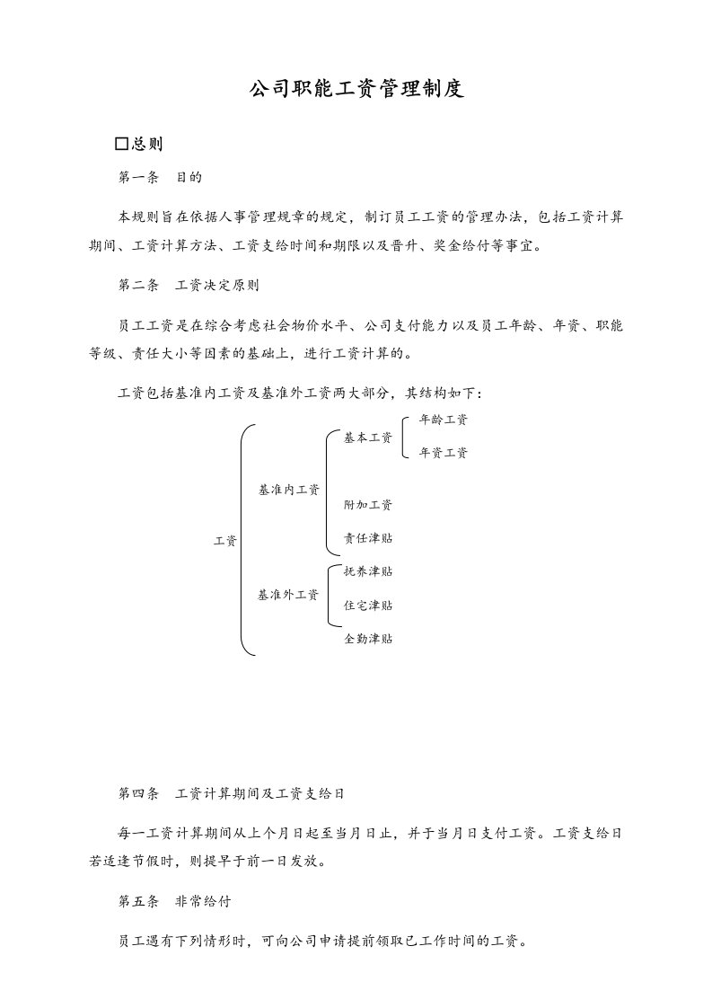 人事管理-01-【通用】公司职能工资管理制度