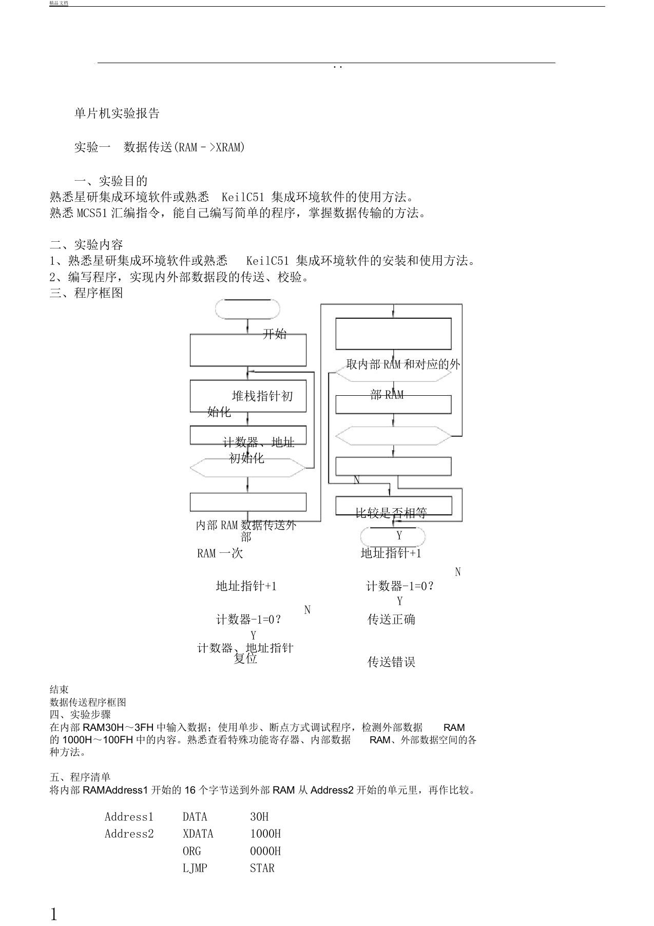 单片机实验报告计划