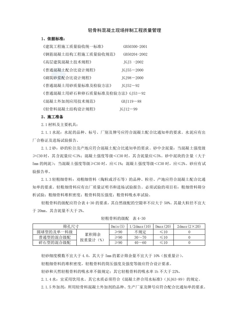 轻骨料混凝土现场拌制分项工程质量管理_secret