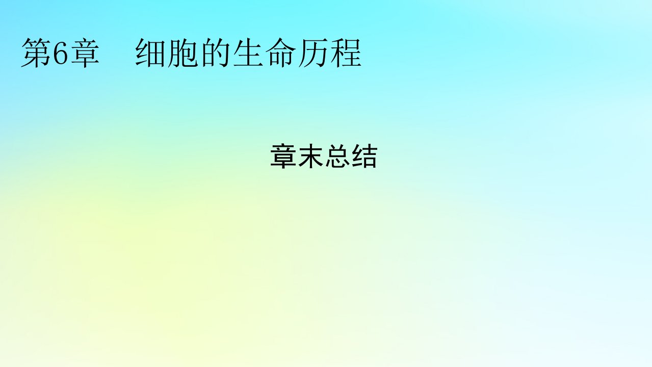 新教材2024版高中生物第6章细胞的生命历程章末总结课件新人教版必修1