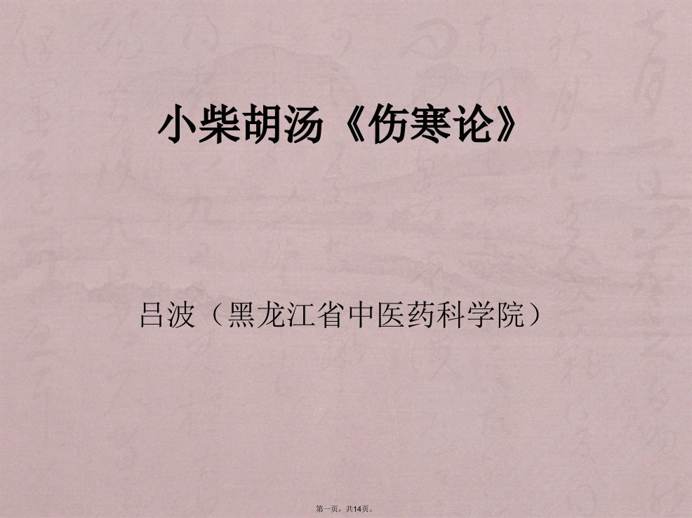 13.小柴胡汤