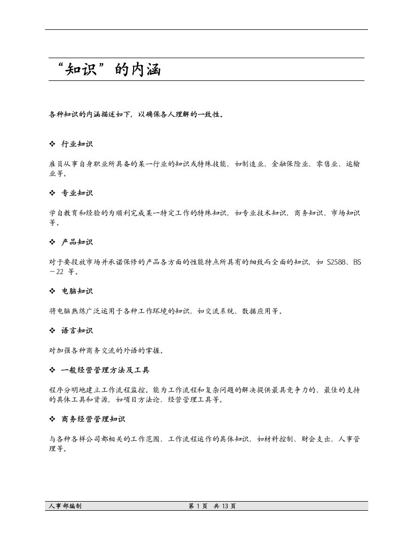 【管理精品】核心能力字典(西门子)