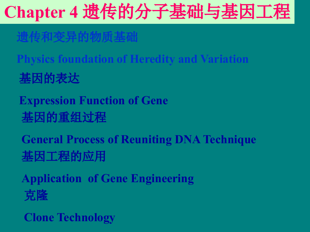 生物化工-遗传物质基础与基因工程