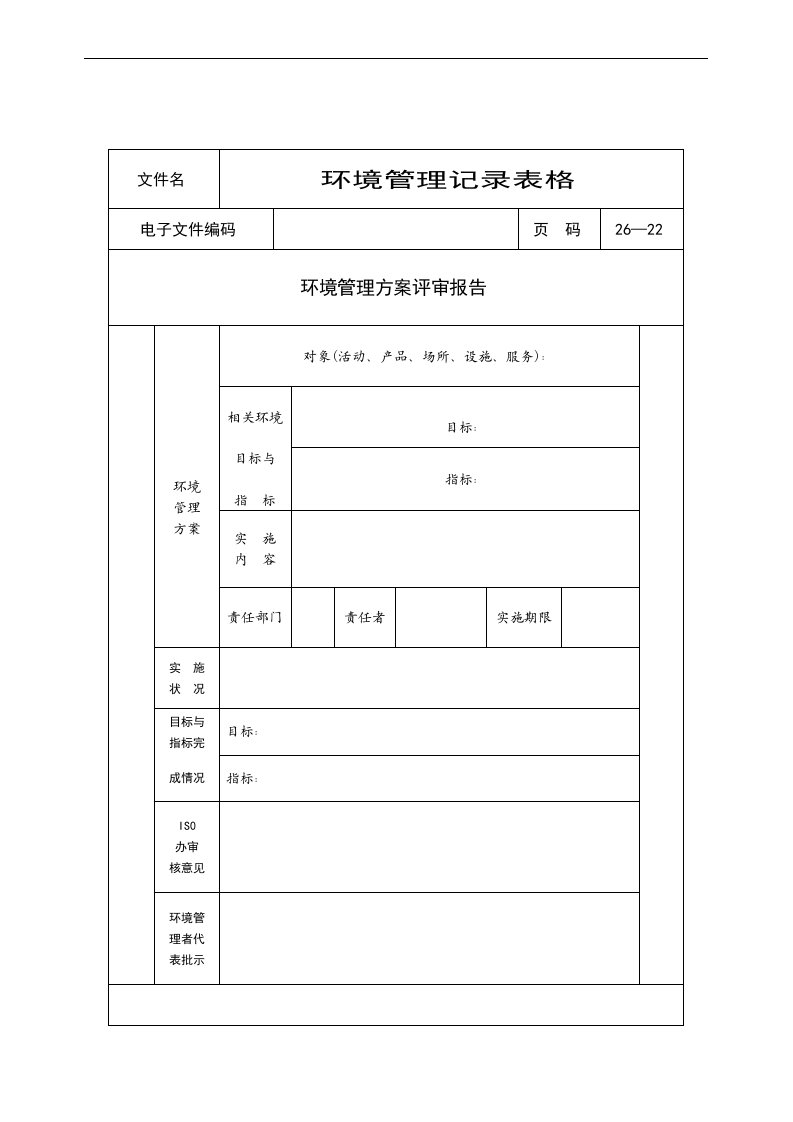 环境管理方案评审报告