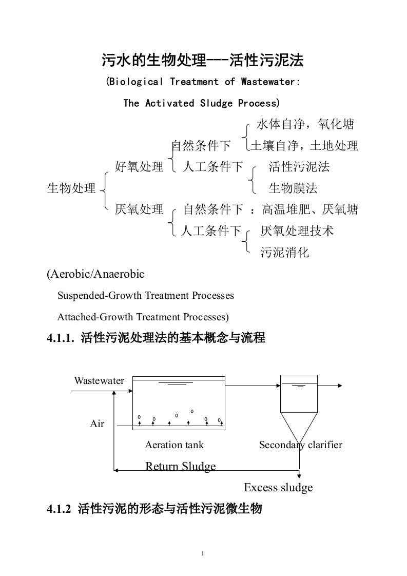 污水的生物处理---活性污泥法