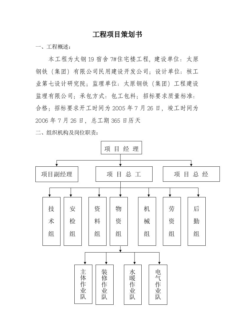 工程项目策划书