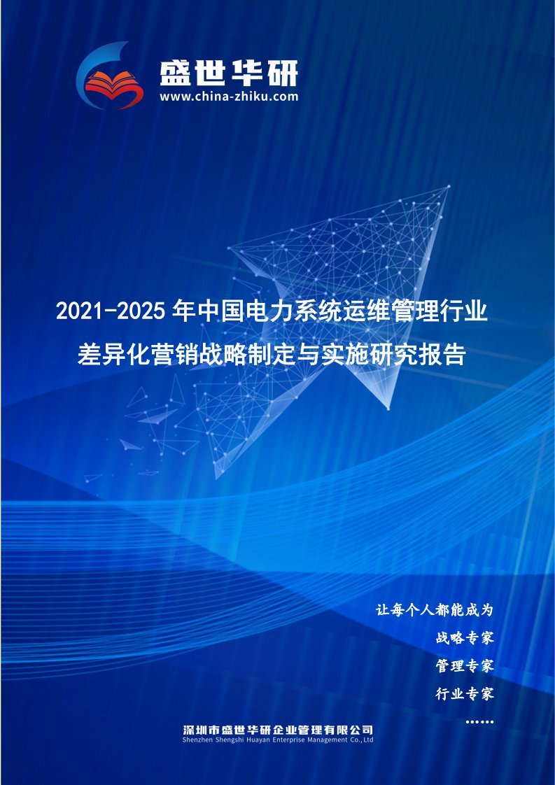 2021-2025年中国电力系统运维管理行业差异化营销战略制定与实施研究报告