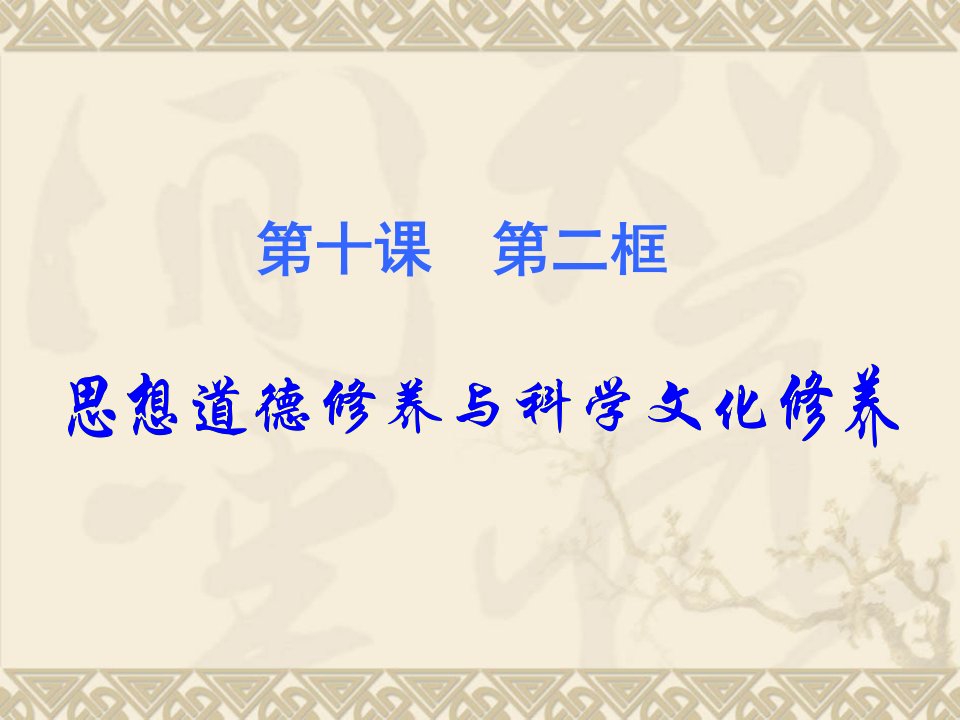 高二政治思想道德修养和知识文化修养