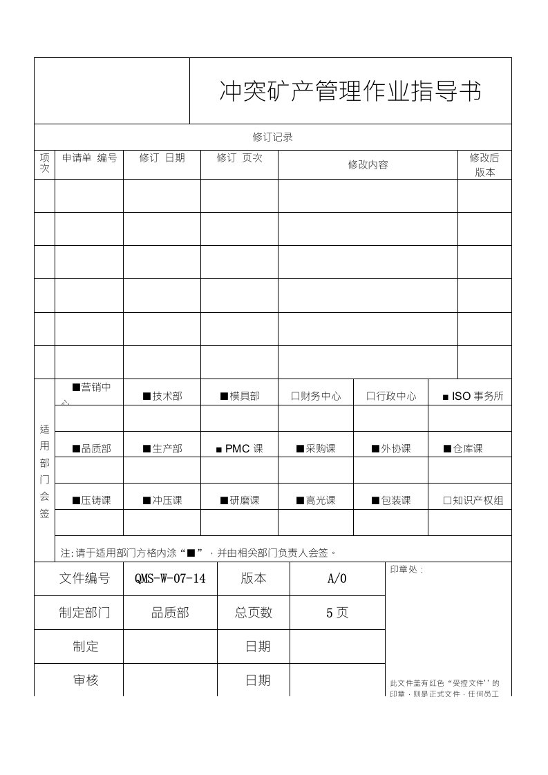 冲突矿产管理作业指导书