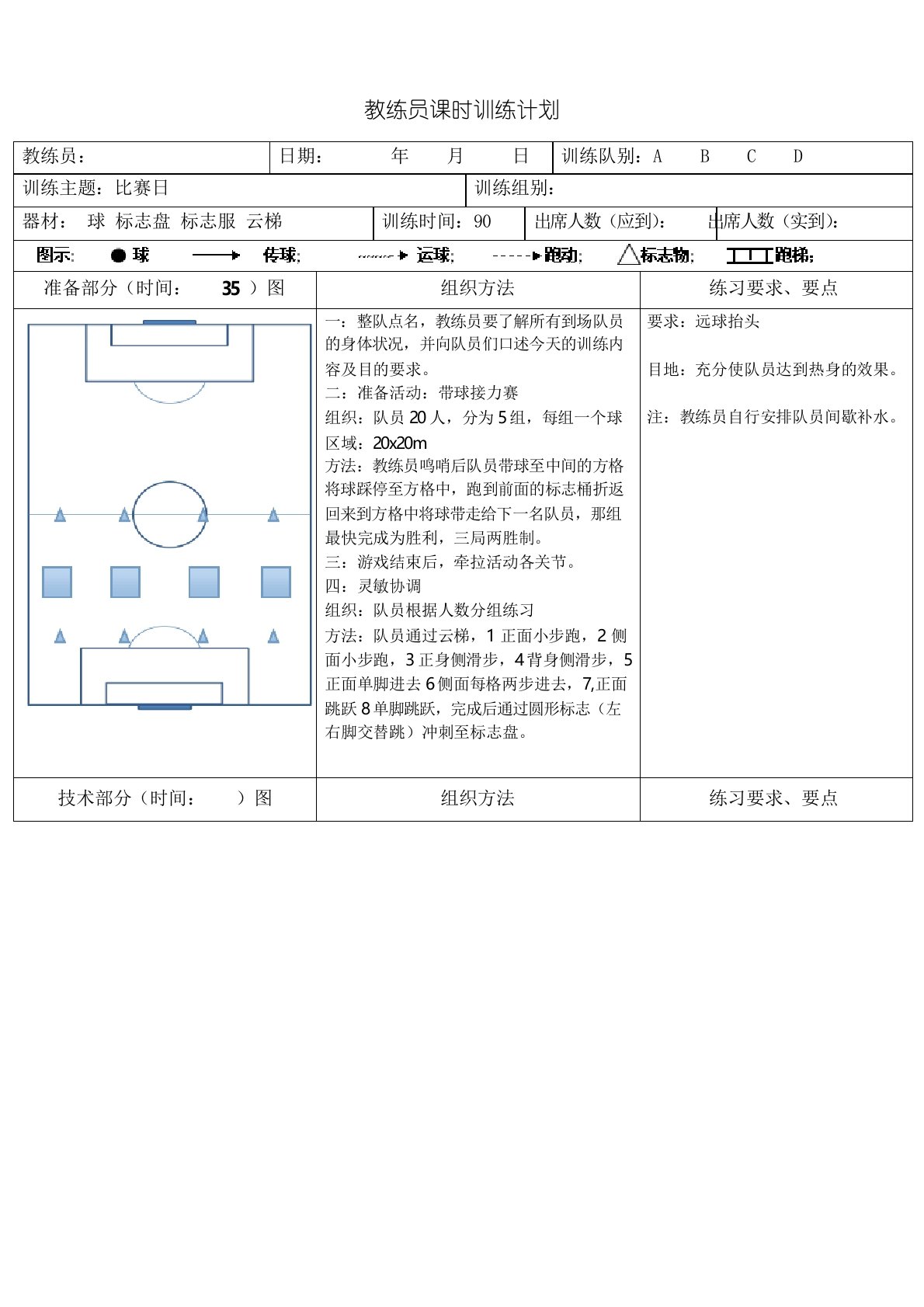 足球教育教练员训练教案12