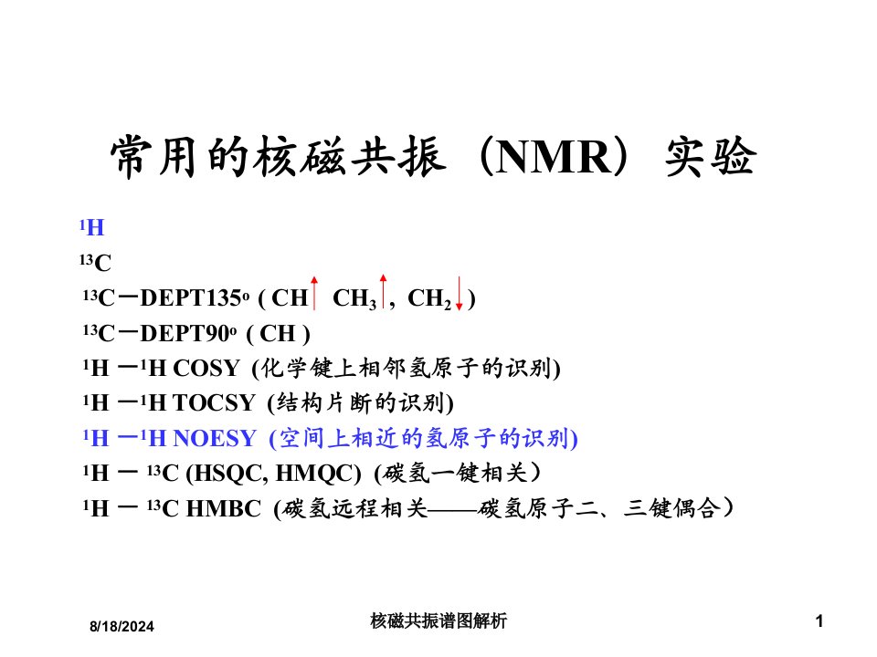 2021年核磁共振谱图解析讲义