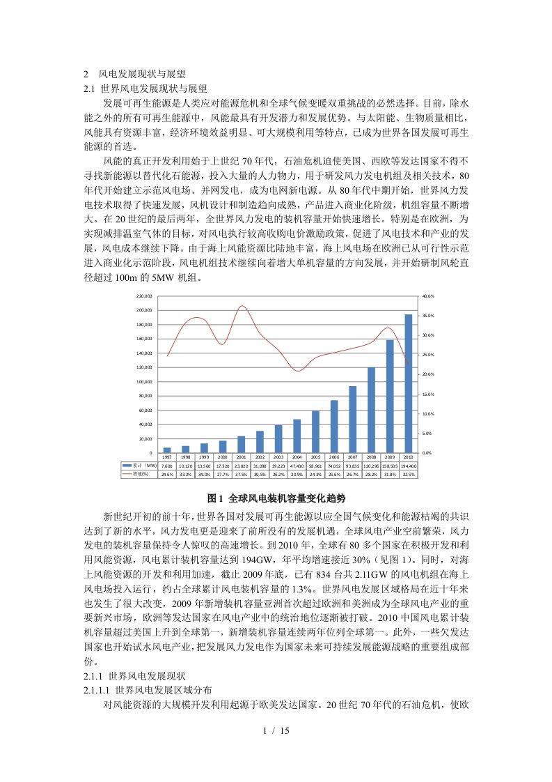 风电发展现状和形势