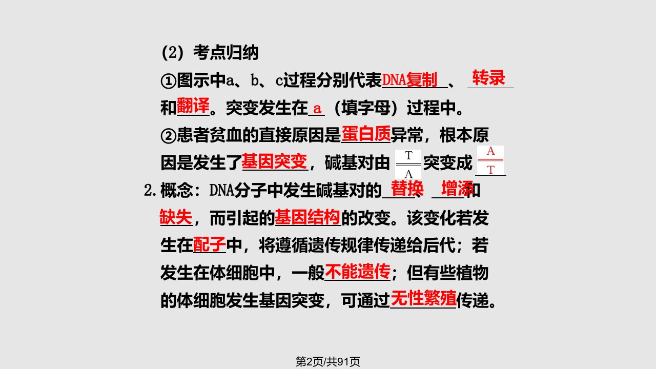 苏教教学必修基因突变和基因重组