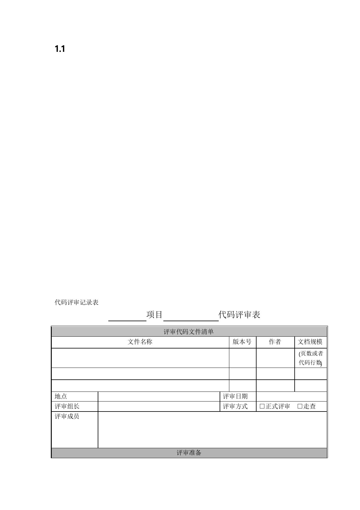 程序代码评审记录表