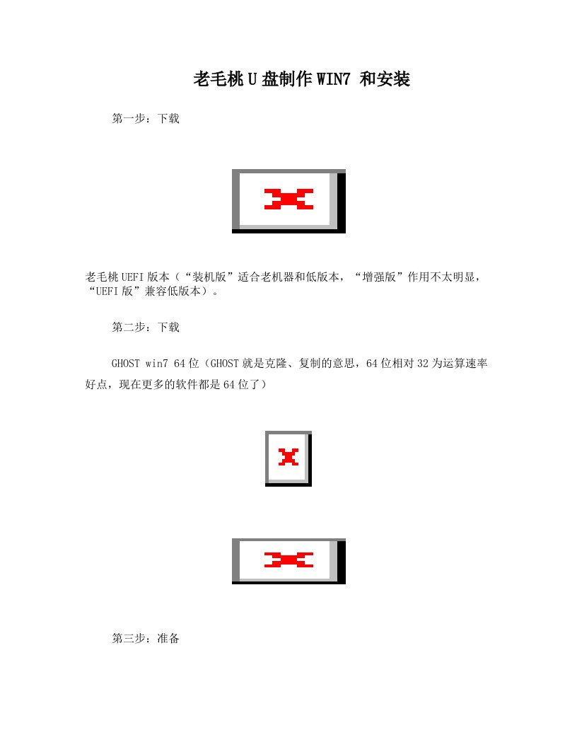 老毛桃U盘制作WIN7+和安装