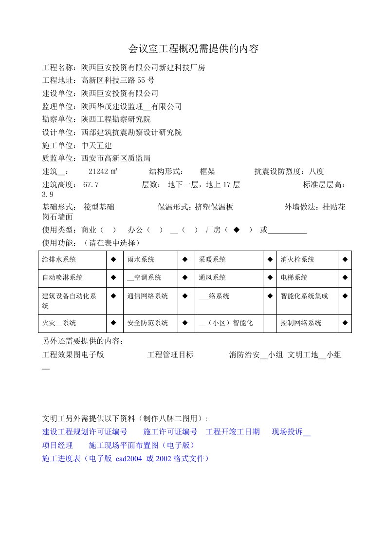 会议室工程概况八牌二图内容