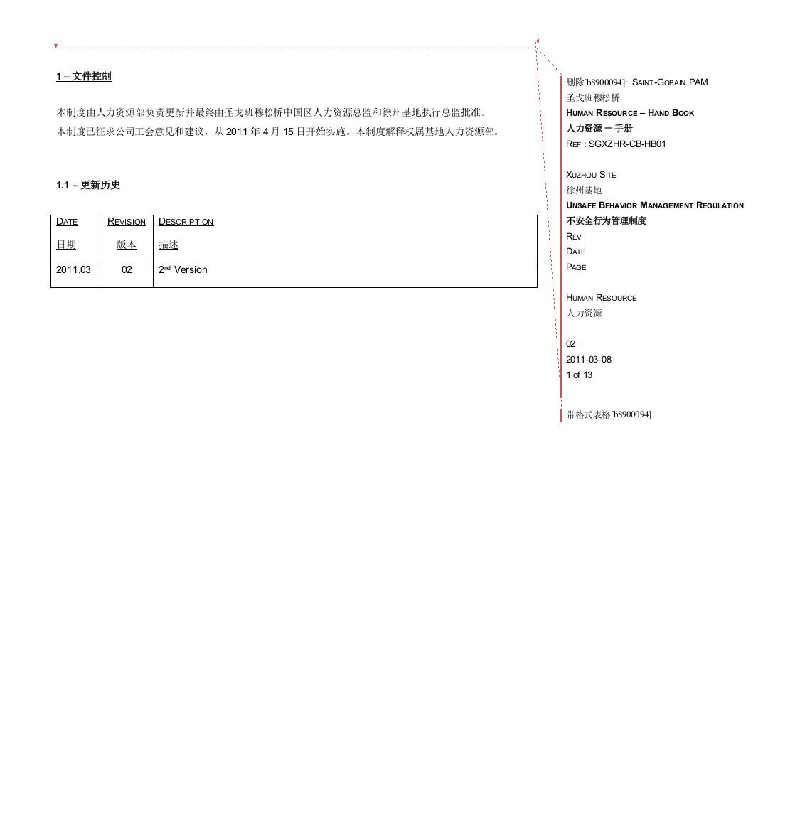 不安全行为管理制度cn2版201103toEHS