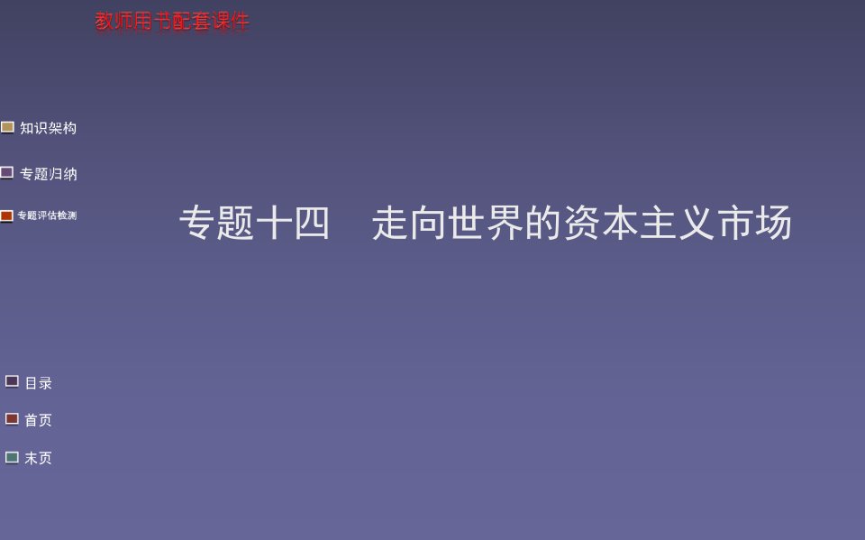 高考历史一轮复习教师用书配套专题十四走向世界的资本主义市场课件