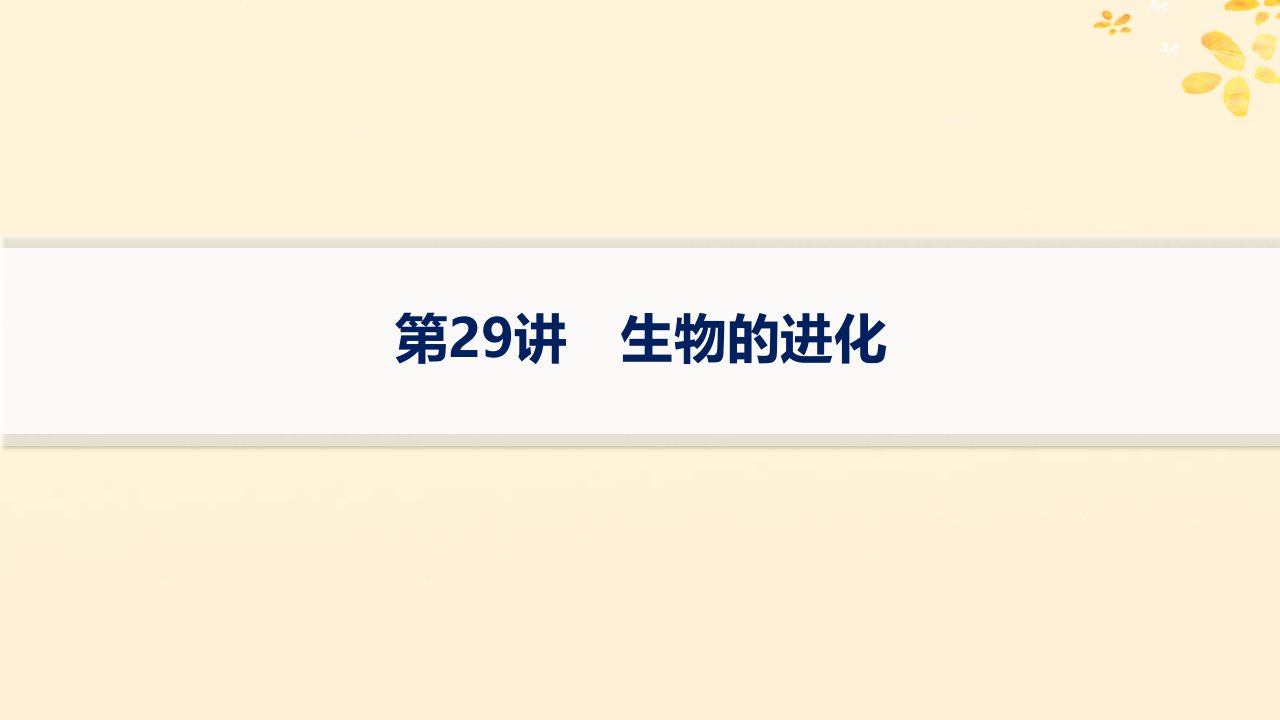 适用于新高考新教材备战2025届高考生物一轮总复习第7单元生物的变异和进化第29讲生物的进化课件