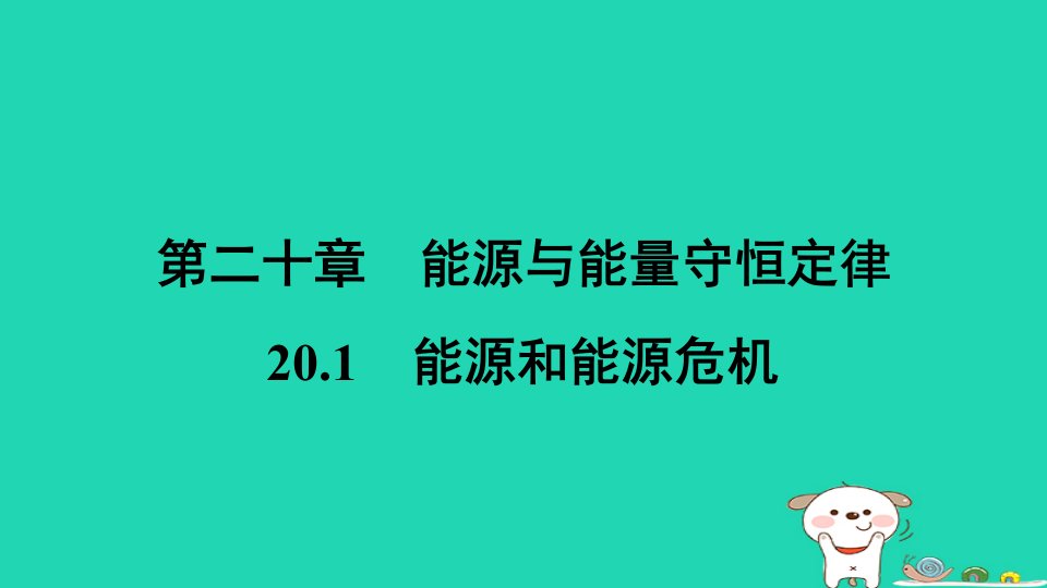 安徽省2024九年级物理下册第二十章能源与能量守恒定律20.1能源和能源危机课件新版粤教沪版