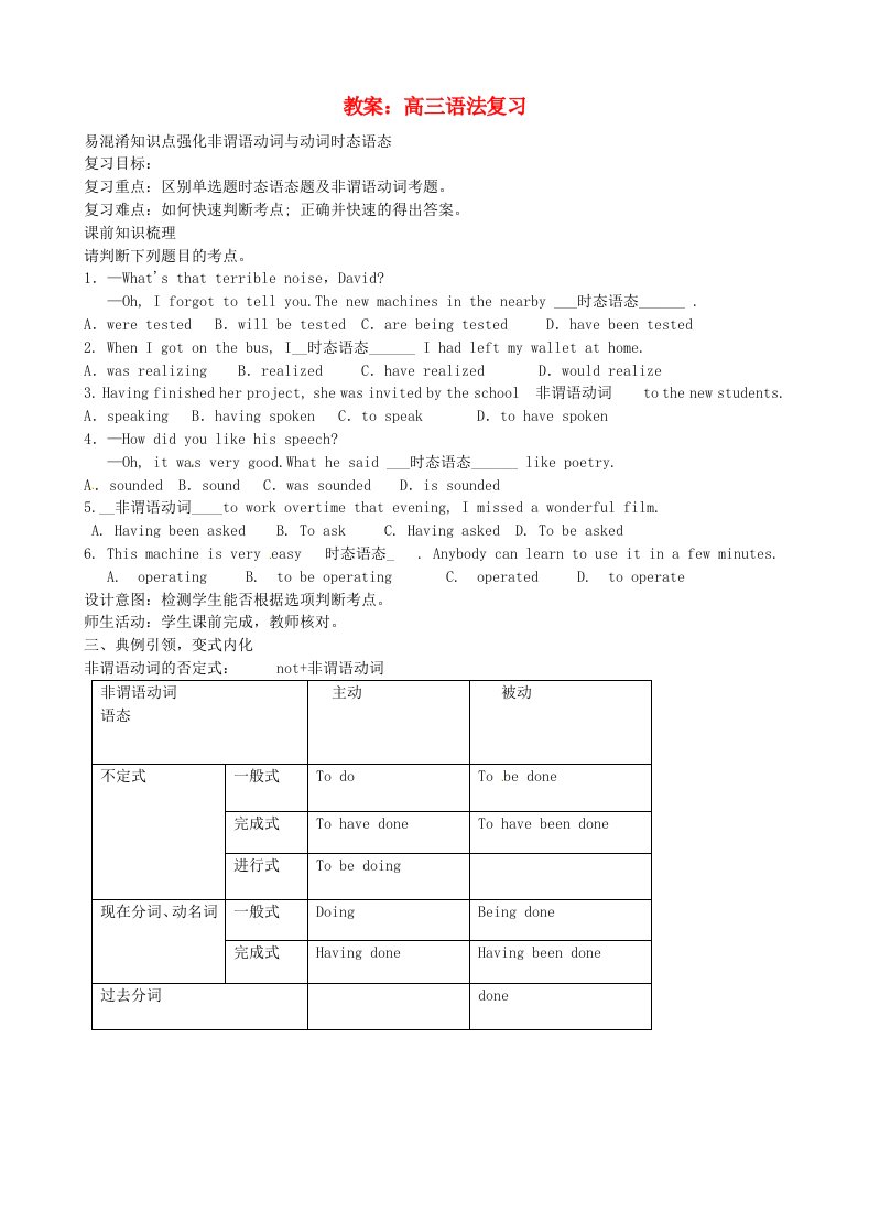 云南省德宏州潞西市芒市中学高考英语一轮复习