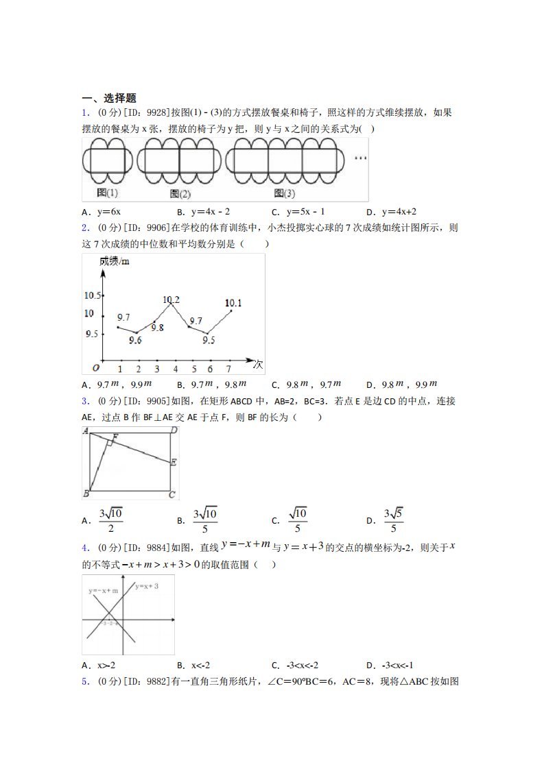 成都市第七中学初中数学八年级下期中经典练习题(含答案)