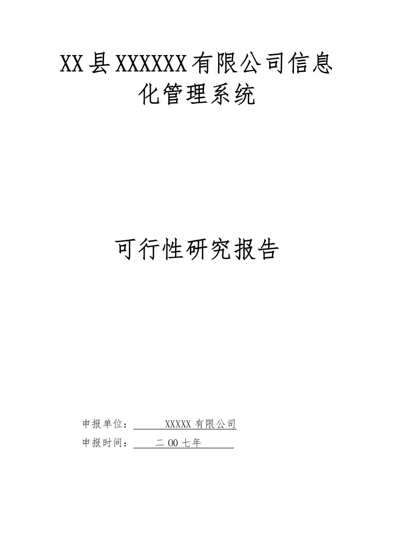 企业信息化系统可行性实施计划书