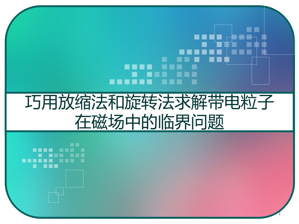 高考物理复习巧用放缩法和旋转法求解带电粒子在磁场中的临界问题课件