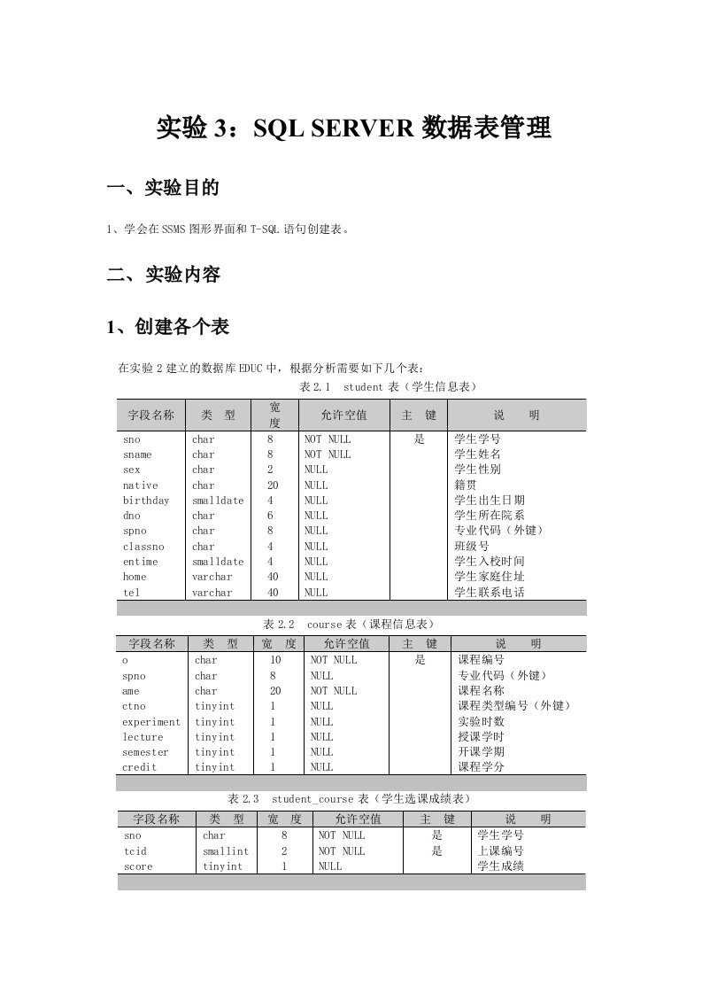 表格模板-实验3：SQL