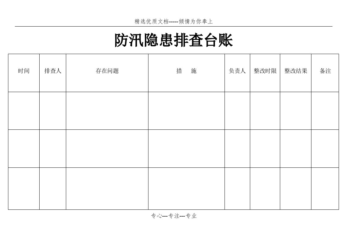 防汛隐患排查台账(共3页)