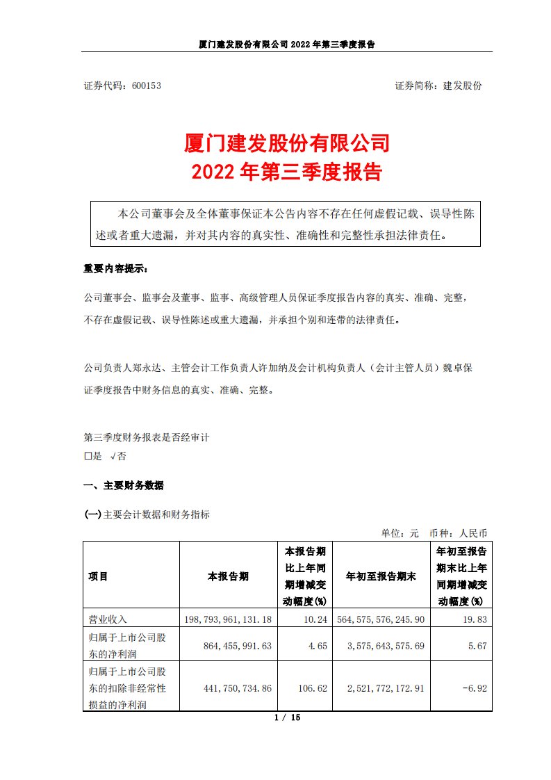 上交所-建发股份2022年第三季度报告-20221027