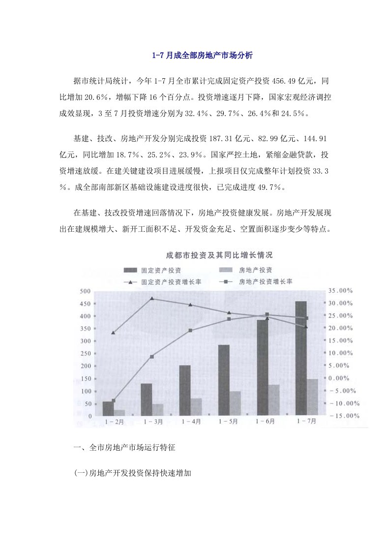 2021年成都房地产市场分析