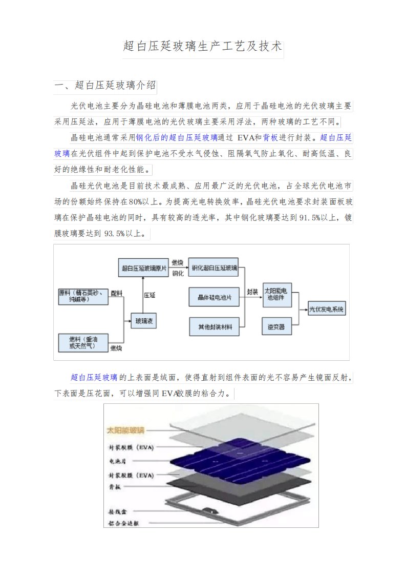 超白压延玻璃生产工艺及技术